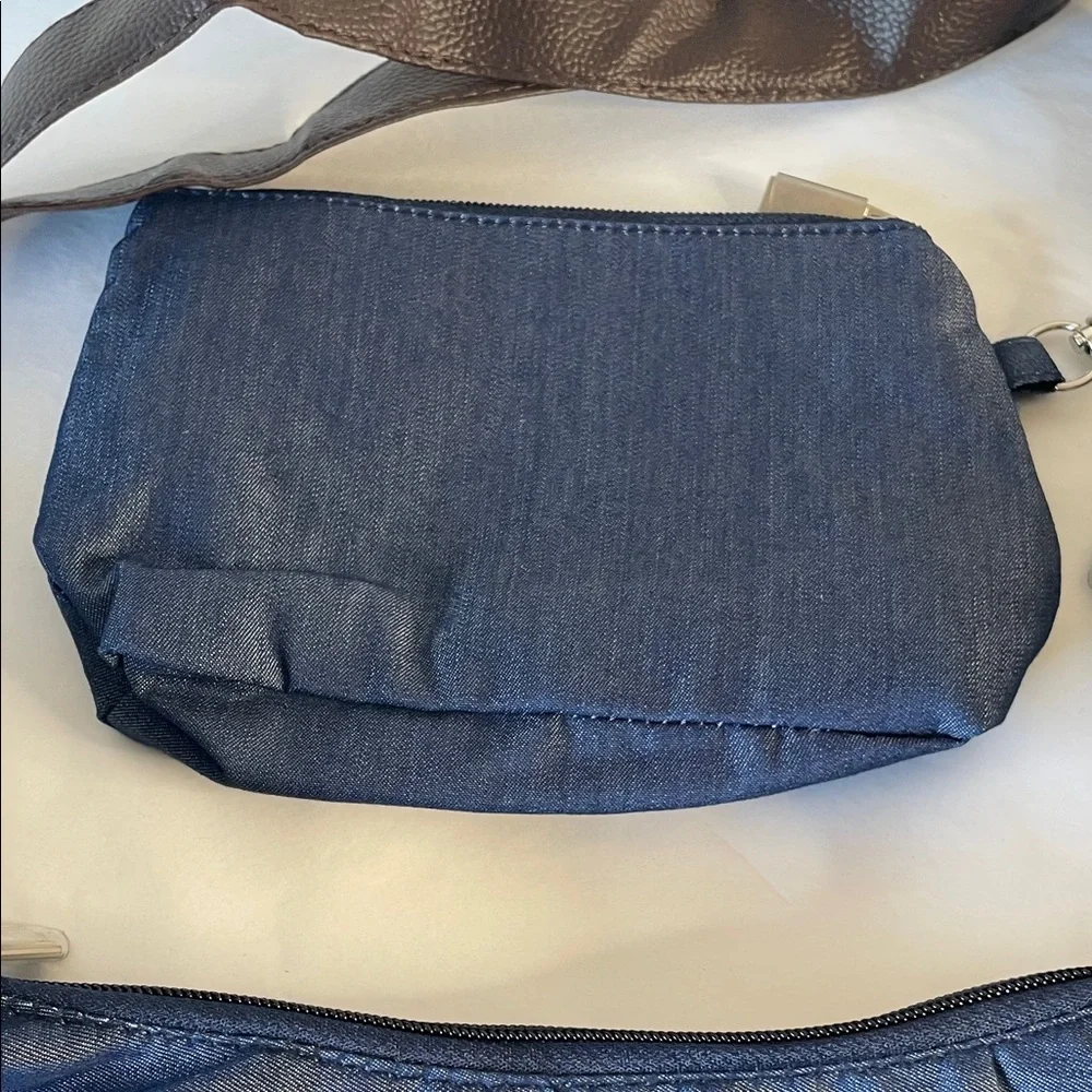 Stylish Blue and Brown Crossbody Bag Set